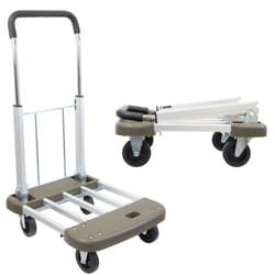 Mount-It! Foldable Push Cart  Utility Dolly Platform Cart  Adjustable Length  Folding Hand Truck  Portable Dolly for Moving Boxes  Appliances  Furnitu