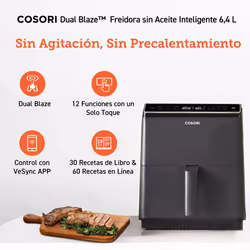 COSORI Intelligent Oil-Free Fryer 6.4L, Hot Air Fryer with Double Heating, without Agitation without