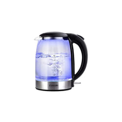 COSORI 2022 Upgraded Electric Glass Kettle, 3000W 1.5L with Blue LED, Stainless Steel Filter, Boil-Dry Protection, Fast and Quiet Boil, Black