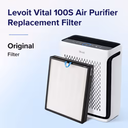 LEVOIT Vital 100S Air Purifier Replacement  3-in-1 HEPA  High-Efficiency Activated Carbon Filter  Vital 100S-RF  1 Pack  White