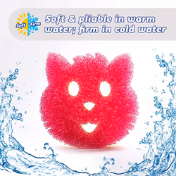 Scrub Mommy Special Edition Pets Cat - Scratch-Free Multipurpose Dish Sponge - BPA Free & Made with Polymer Foam - Stain & Odor Resistant Kitchen