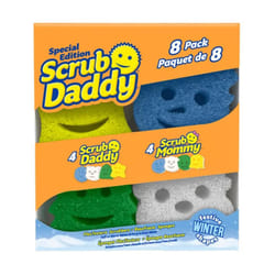 Scrub Daddy Sponges 4ct + Scrub Mommy 4ct Holiday Festive Winter Shapes Pack - Scratch-Free Multipurpose Dish Sponges - BPA Free - Stain & Odor Resist
