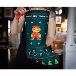 Nintendo Super Mario Bros. Retro Embroidered Holiday Stocking