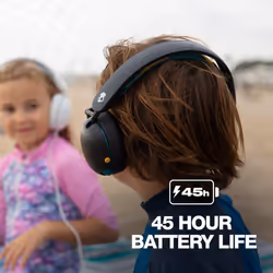 Grom Over-Ear Wireless Headphones for Kids, 45 Hr Battery, Volume-Limiting, Works with iPhone Android and Bluetooth Devices - Black