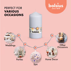BOLSIUS 4 White Pillar Candles - 3x6 Inches - Individually Wrapped - Premium European Quality - 65+ Burn Hours - Dripless & Smokeless Smooth Flame - U