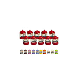 BOLSIUS 10 Red Pillar Candles - 2.25 x 3.25 Inches - Premium European Quality - Individually Wrapped - 17 Hour Burn Time - Dripless Smokeless Unscente