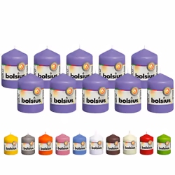 BOLSIUS 10 Purple Pillar Candles - 2.25 x 3.25 Inches - Premium European Quality - Individually Wrapped - 17 Hour Burn Time - ...