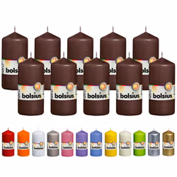 BOLSIUS 10 Maroon Pillar Candles - 2.25 x 4.75 Inches - Premium European Quality - Individually Wrapped - 33 Hours Burn Time  ...