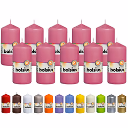 BOLSIUS 10 Pink Pillar Candles - 2.25 x 4.75 Inches - Premium European Quality - Individually Wrapped - 33 Hours Burn Time - ...