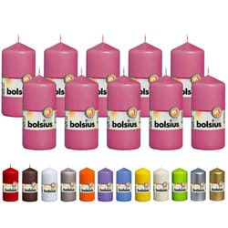BOLSIUS 10 Pink Pillar Candles - 2.25 x 4.75 Inches - Premium European Quality - Individually Wrapped - 33 Hours Burn Time - Dripless Smokeless Unscen