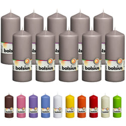 BOLSIUS 10 Grey Pillar Candles - 2.25 x 6 Inches - Premium European Quality - Individually Wrapped - 42 Burn Hours - Dripless Smokeless Unscented Dinn