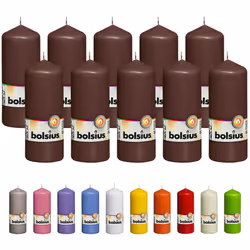 BOLSIUS 10 Maroon Pillar Candles - 2.25 x 6 Inches - Premium European Quality - Individually Wrapped - 42 Hours Burn Time - D ...