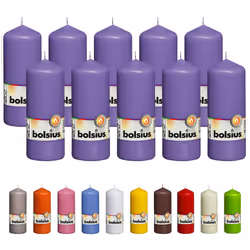 BOLSIUS 10 Purple Pillar Candles - 2.25 x 6 Inches - Premium European Quality - Individually Wrapped - 42 Hours Burn Time - D ...