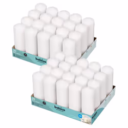 BOLSIUS White Pillar Candles - 2x6 Inches - 2 Packs = Total 40 Candles - 38+ Hours - Premium European Quality - Consistent Sm ...