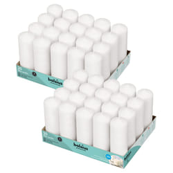 BOLSIUS White Pillar Candles - 2x6 Inches - 2 Packs = Total 40 Candles - 38+ Hours - Premium European Quality - Consistent Smokeless Flame - Unscented