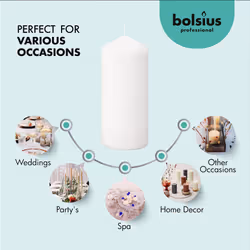 BOLSIUS White Pillar Candles - 2x6 Inches - 2 Packs = Total 40 Candles - 38+ Hours - Premium European Quality - Consistent Smokeless Flame - Unscented