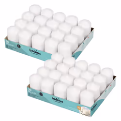 BOLSIUS White Pillar Candles - 2x3 Inches - 2 Packs = Total 40 Candles - 15+ Hours - Premium European Quality - Consistent Sm ...