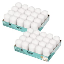 BOLSIUS White Pillar Candles - 2x3 Inches - 2 Packs = Total 40 Candles - 15+ Hours - Premium European Quality - Consistent Smokeless Flame - Unscented