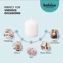 BOLSIUS White Pillar Candles - 2x3 Inches - 2 Packs = Total 40 Candles - 15+ Hours - Premium European Quality - Consistent Smokeless Flame - Unscented