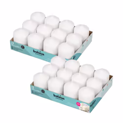 BOLSIUS White Pillar Candles - 2.3x3 Inches - 2 Packs = Total 24 Candles - 17+ Hours - Premium European Quality - Consistent  ...