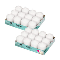 BOLSIUS White Pillar Candles - 2.3x3 Inches - 2 Packs = Total 24 Candles - 17+ Hours - Premium European Quality - Consistent Smokeless Flame - Unscent