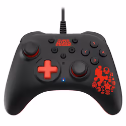 Hori HORIPAD Turbo Mario, Gamepad, Nintendo Switch, D-pad, Home button, Turbo button, Wired, Black, Red, 3 m