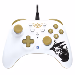 Hori HORIPAD Turbo Zelda, Gamepad, Nintendo Switch, D-pad, Home button, Turbo button, Wired, Gold, White, White gold