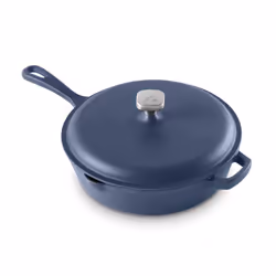 Zakarian By Dash 4.5QT Nonstick Cast Iron Deep Skillet with Cast Iron Lid for Family-Sized Meals Frying Roasting Baking O ...