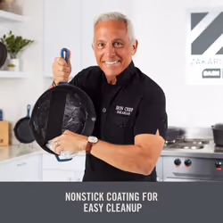 Zakarian By Dash 4.5QT Nonstick Cast Iron Deep Skillet with Cast Iron Lid for Family-Sized Meals  Frying  Roasting  Baking  One-Pot Meals and More - B
