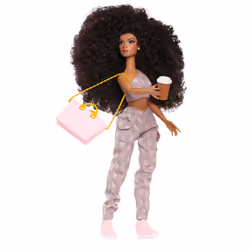 Naturalistas Fashion Pack Coffee Casual 7-Piece Outfit and Accessories Set for 11.5-Inch Tall Naturalistas Dolls, Designed and Developed by Purpose T
