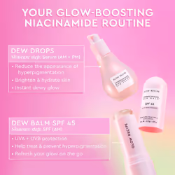 Roll On Sunscreen Face Stick Dew Balm SPF 45 - Clear Travel Size Sunscreen with Hydrating Hyaluronic Acid & Niacinamide for a Dewy Glow -