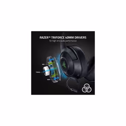 Razer Kraken V3 X Gaming Headset: 7.1 Surround Sound - Triforce 40mm Drivers - HyperClear Bendable Cardioid Mic - Chroma RGB Lighting - for PC -