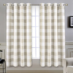 DriftAway Buffalo Plaid Check Curtains Woven Plaid Pattern Lined Blackout Thermal Insulated Window Curtain Grommet 2 Layers 2 Panels 52 Inch by 63 Inc