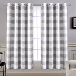 DriftAway Buffalo Plaid Check Curtains Woven Plaid Pattern Lined Blackout Thermal Insulated Window Curtain Grommet 2 Layers 2 ...