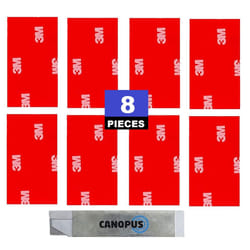 Waterproof 3M Double Sided Pads, 8 PCs (25mm x 50mm), Heavy Duty Sticky pads, Ideal for Home and Car Surface, Dark Grey