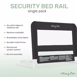 Dream On Me Lightweight Mesh Security Adjustable Bed Rail for Toddler  Breathable Mesh Fabric  Suitable for All Types of Beds  Reinforced Anchor Syste