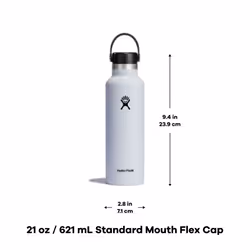 Hydro Flask Standard Mouth Water Bottle with Honeycomb Insulated Flex Cap for Maximum Temperature Retention (Indigo  21 oz)