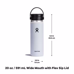 Hydro Flask Wide Mouth with Flex Sip Lid - Insulated Water Bottle Travel Cup Coffee Mug Tumbler 20 Oz