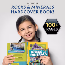NATIONAL GEOGRAPHIC Rock Collection Box for Kids - 200 Piece Rock Set with Real Fossils  Gemstones  and Crystals- Includes Absolute Expert: Rocks & Mi