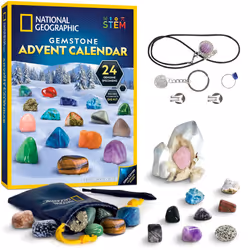 NATIONAL GEOGRAPHIC Gemstone Advent Calendar - 2023 Advent Calendar for Kids with 24 Gemstones to Open Each Day  a Complete R ...