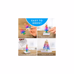 Craft Kits for Kids - Crystal Growing Kit, Grow 6 Crystal Trees in Just 6 Hours, Educational Craft Kit with Art Supplies, Geode Specimen & STEM