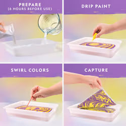 NATIONAL GEOGRAPHIC Marbling Art Kit - Create 12 Sheets of Marble Art with Paints & Water  Crafts for Kids  Amazon Exclusive