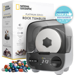 NATIONAL GEOGRAPHIC Platinum Series Ultra Quiet Rock Polisher Kit - Patent-Pending for Kids & Adults  2 lb. Barrel  Rocks  Grit  GemFoam  Rock Tumbler