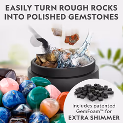 NATIONAL GEOGRAPHIC Platinum Series Ultra Quiet Rock Polisher Kit - Patent-Pending for Kids & Adults  2 lb. Barrel  Rocks  Grit  GemFoam  Rock Tumbler