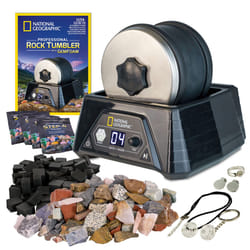 National Geographic Professional Rock Tumbler Kit - Extra Large 2 Lb. Barrel with 3-Speed Motor & 9-Day Timer - Geology DIY Kits for Adults  Rock Coll