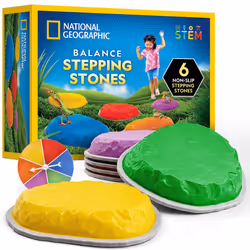 NATIONAL GEOGRAPHIC Stepping Stones for Kids - 6 Durable Non-Slip Ston