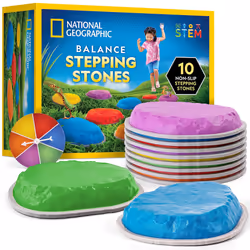 NATIONAL GEOGRAPHIC Stepping Stones for Kids - 10 Durable Non-Slip Sto