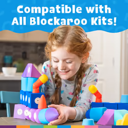 Blockaroo Magnetic Foam Bath Building Blocks  50Piece Trunk Set  Preschool Toys  Bathtub Toys  Sensory Toys  Engineering Toys