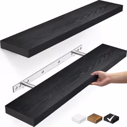 BAYKA Floating Shelves for Wall  22.5"" Wall Mounted Rustic Wood Shelves for Bathroom  Bedroom  Living Room  Kitchen  Office  ...