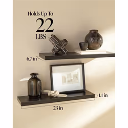 BAYKA Floating Shelves for Wall  22.5"" Wall Mounted Rustic Wood Shelves for Bathroom  Bedroom  Living Room  Kitchen  Office  Hanging Shelf